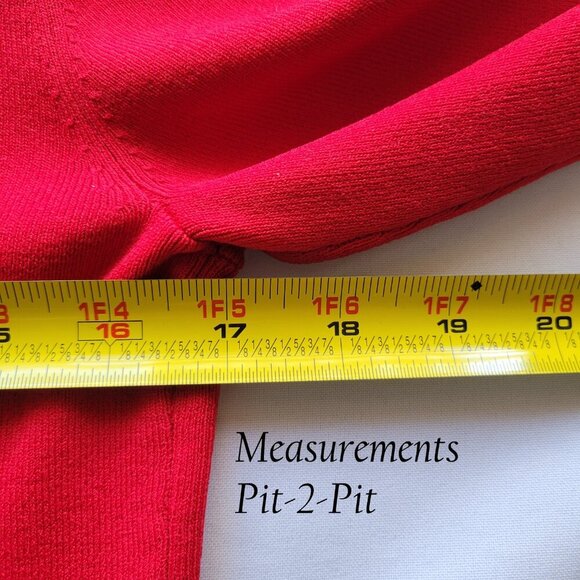 Belldini Women’s Beaded Neck Red Long Sleeve Pullover Sweater (Size: L) - Picture 9 of 11